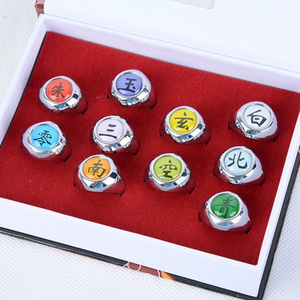 Alloy Ring Creative Akatsuki Collection Ring Set Cosplay Prop Unisex Popular Gifts for Anime Fans