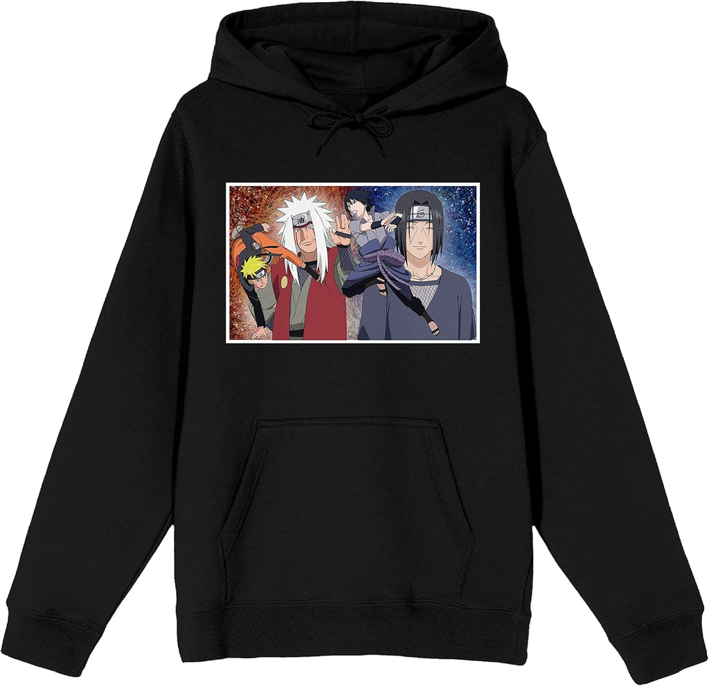 Shippuden Uzumaki & Sasuke Fighting Jiraiya Itachi Men'S Black Hoodie